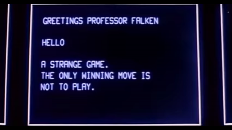 still aus wargames: computer terminal mit zitat